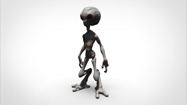 grey alien - alien gris - extraterrestre - ufo 3D Print Model .c4d .max .obj .3ds .fbx .stl .blend 
