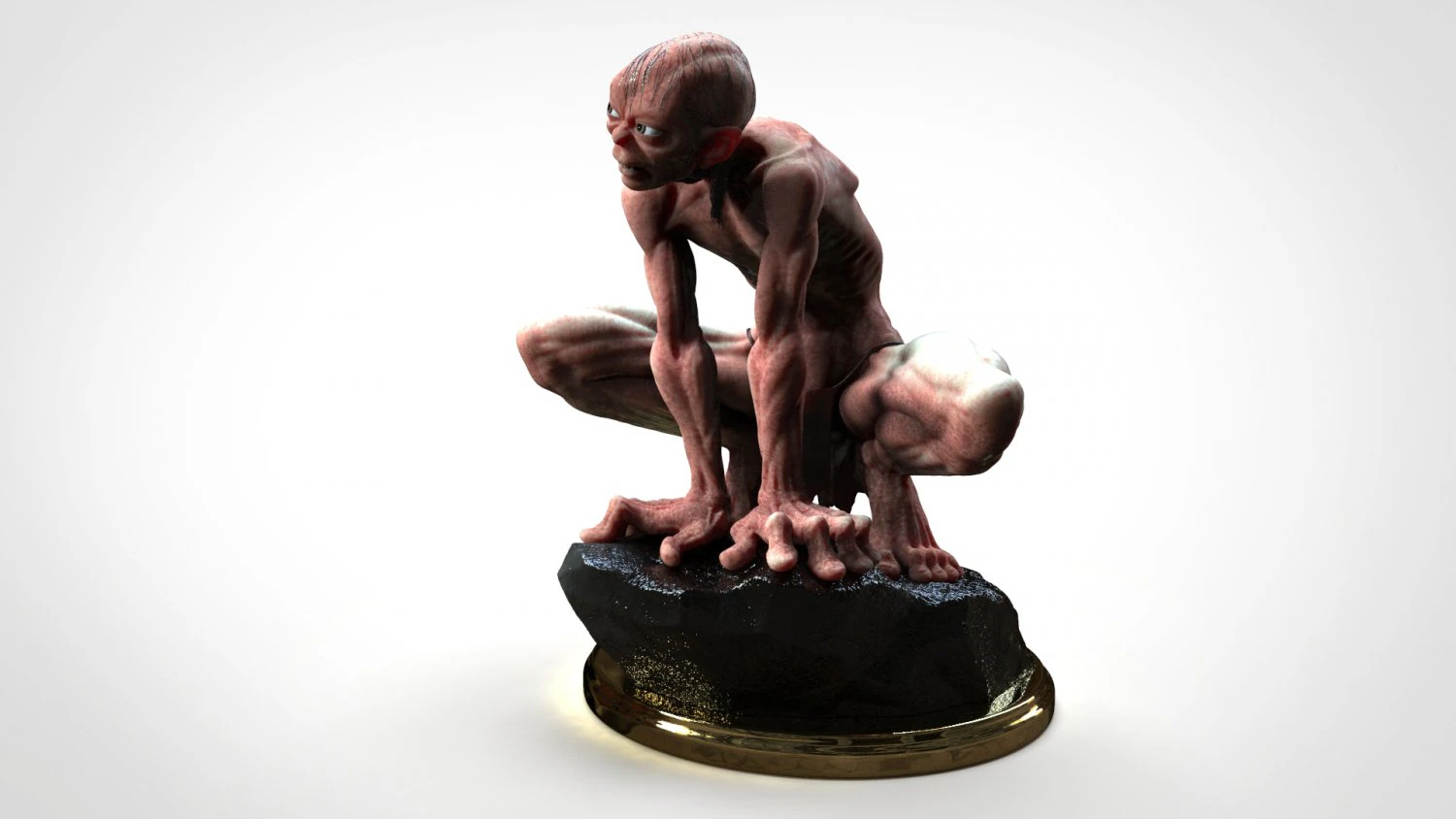 골룸 - 호빗 - 반지의 제왕 3D 프린트 모델 .c4d .max .obj .3ds .fbx .stl .blend 