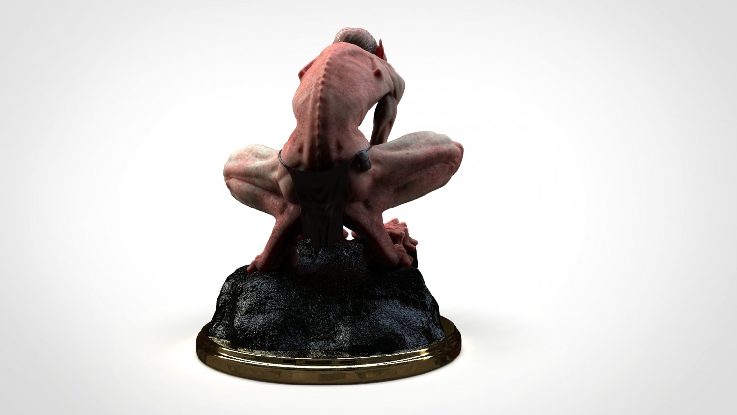 Gollum hobbit on rock 3D model 3D printable