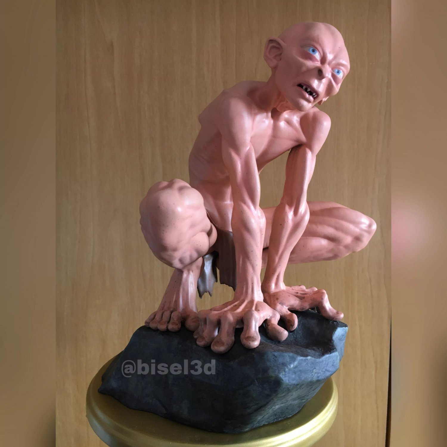 Gollum hobbit on rock 3D model 3D printable