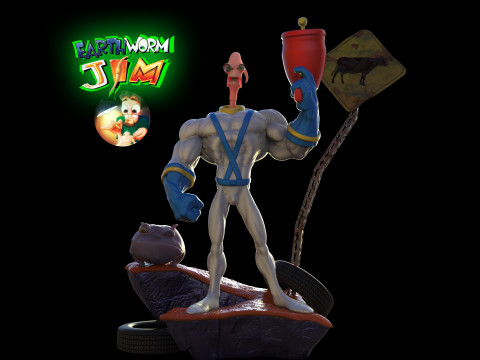 Earthworm Jim 3D Print Model