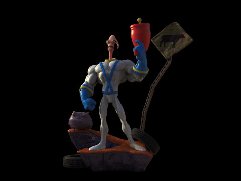 Earthworm Jim 3D-Druckmodell