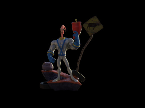 Earthworm Jim 3D-Druckmodell