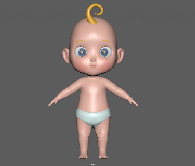 cartoon baby 3D Model .c4d .max .obj .3ds .fbx .stl .blend 