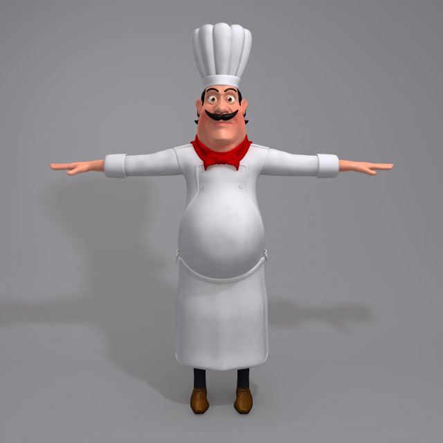 cartoon chef 3D-Modell .c4d .max .obj .3ds .fbx .stl .blend 