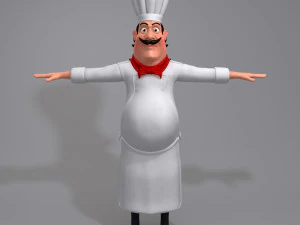 만화 요리사 3D 모델