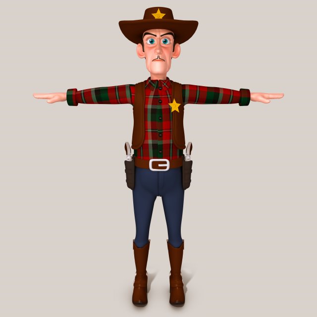 cowboy Modello 3D .c4d .max .obj .3ds .fbx .stl .blend 