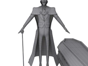 德古拉 卡通 吸血鬼 3D 模型