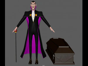 德古拉 卡通 吸血鬼 3D 模型