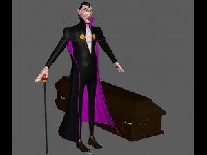 德古拉 卡通 吸血鬼 3D 模型