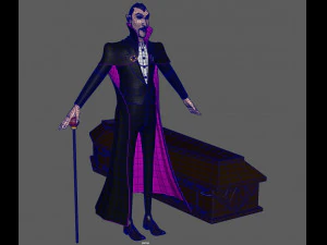 德古拉 卡通 吸血鬼 3D 模型