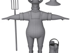 contadino Modello 3D