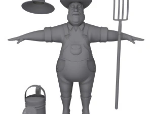 contadino Modello 3D