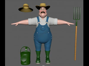 contadino Modello 3D