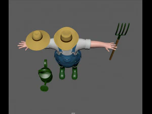 contadino Modello 3D