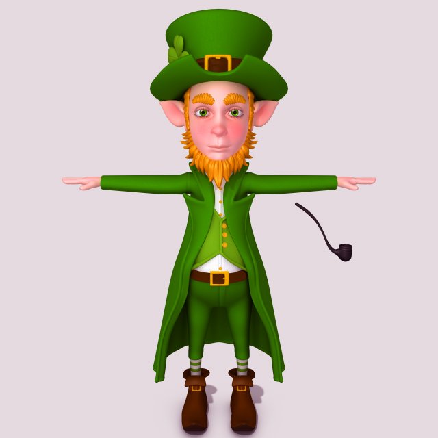 leprechaun Model 3D .c4d .max .obj .3ds .fbx .stl .blend 