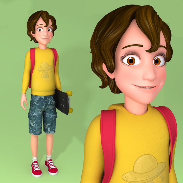 teenager 3D Модель .c4d .max .obj .3ds .fbx .stl .blend 