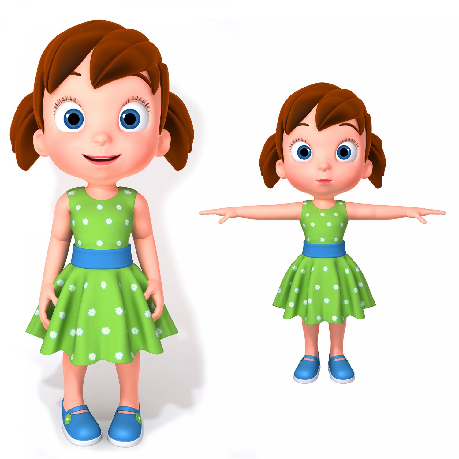 little girl 3D Model in Child 3DExport