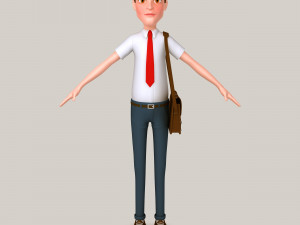 cartoon man with bag Model 3D