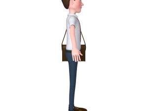 cartoon man with bag Model 3D