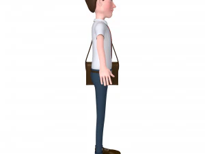 cartoon man with bag 3D Model