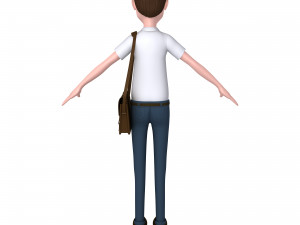 cartoon man with bag Model 3D