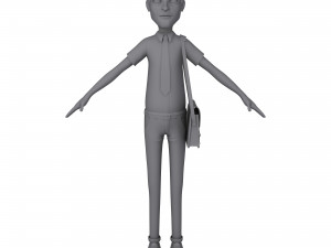 cartoon man with bag Model 3D