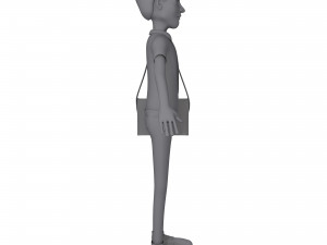 cartoon man with bag Model 3D