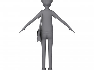 cartoon man with bag Model 3D