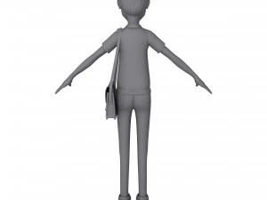 cartoon man with bag 3D Model