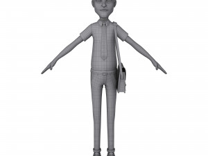 cartoon man with bag Model 3D
