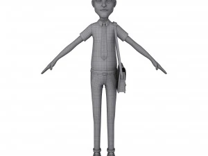 cartoon man with bag 3D Model