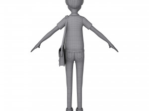 cartoon man with bag Model 3D