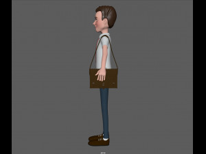 cartoon man with bag Model 3D