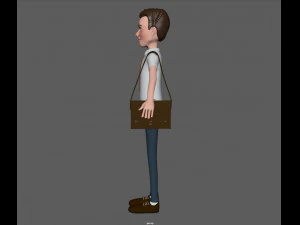 cartoon man with bag 3D Model