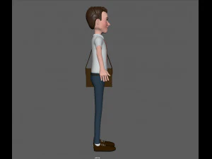 cartoon man with bag 3D Model