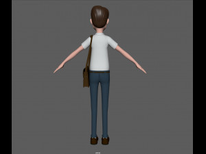 cartoon man with bag Model 3D