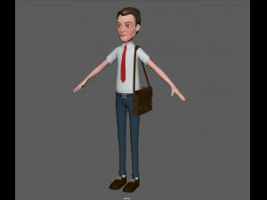 cartoon man with bag 3D Model
