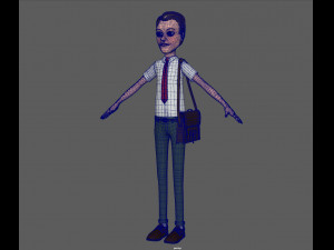 cartoon man with bag Model 3D