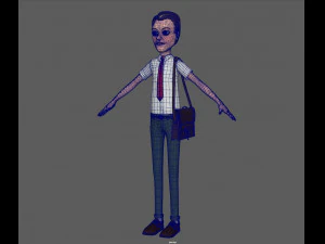 cartoon man with bag 3D Model