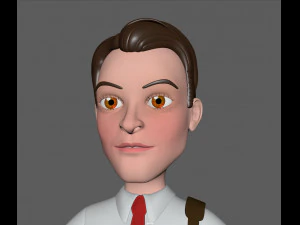 cartoon man with bag 3D Model