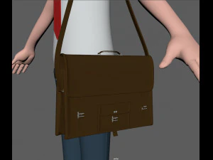 cartoon man with bag 3D Model