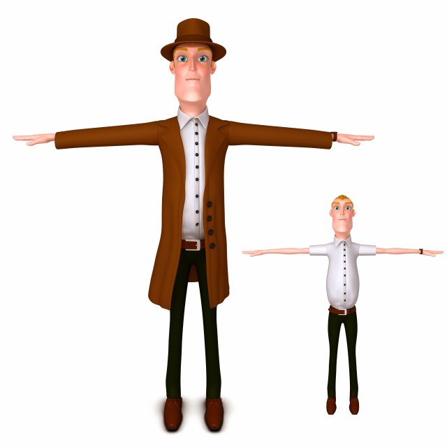 detective Model 3D .c4d .max .obj .3ds .fbx .stl .blend 