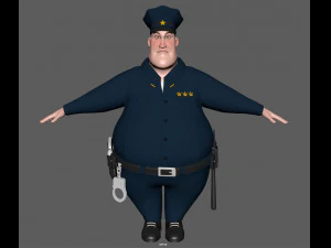 cartoon policeman 3D Model