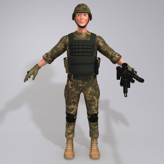 soldier 3D 모델 .c4d .max .obj .3ds .fbx .stl .blend 