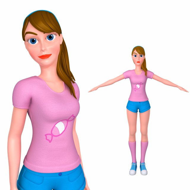 sports girl 3D 모델 .c4d .max .obj .3ds .fbx .stl .blend 