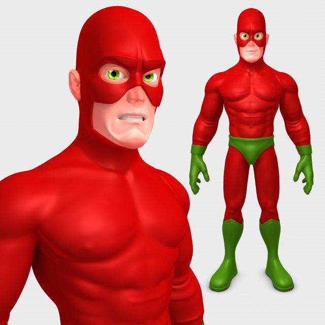 superhero 3D Модель .c4d .max .obj .3ds .fbx .stl .blend 