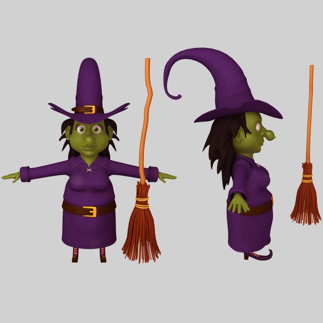 witch Modelo 3D .c4d .max .obj .3ds .fbx .stl .blend 
