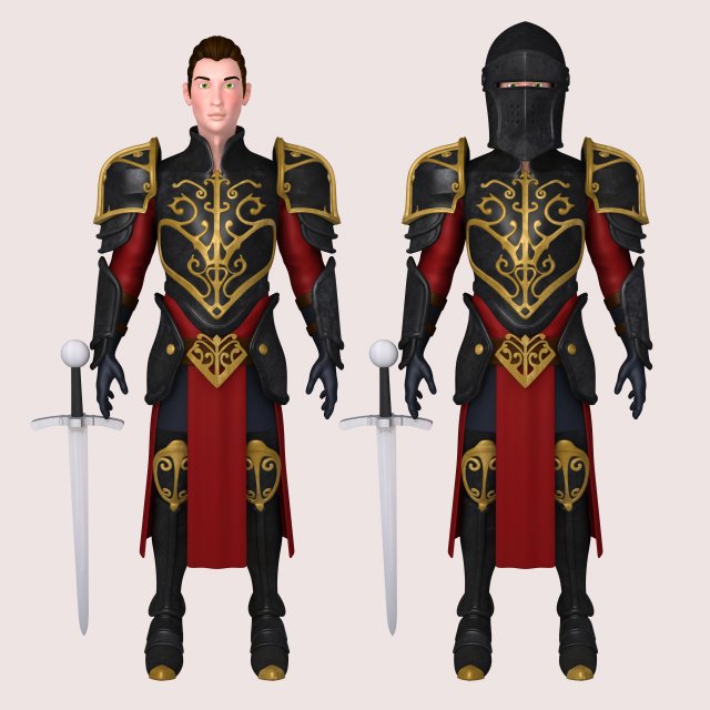 knight Model 3D .c4d .max .obj .3ds .fbx .stl .blend 