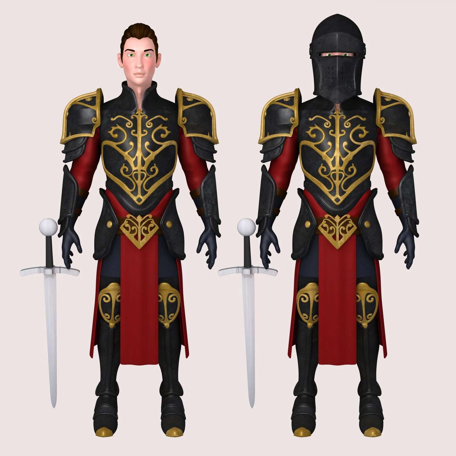 knight 3D Model .c4d .max .obj .3ds .fbx .stl .blend 